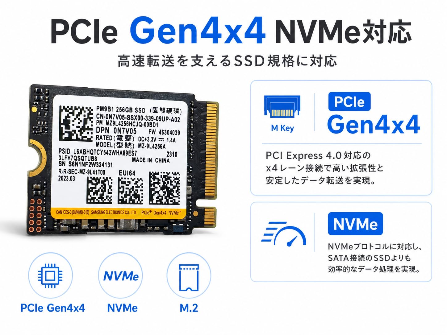 新品外し M.2 SSD SAMSUNG 10枚 256GB Amazon | 【整備済み品】Samsung PM9B1 2230 256GB NVMe SSD MZ